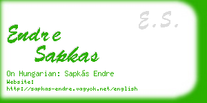 endre sapkas business card