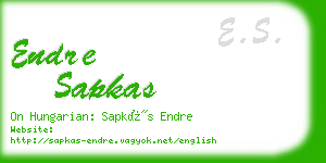 endre sapkas business card